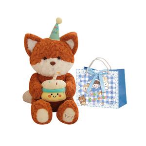 Плюшевая кукла Labi Tai Collection Bear Warrior высотой 40 см, плюшевая игрушка Guardian Cake Fox XIWANTONG