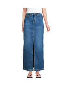 Женская мягкая джинсовая юбка макси Lands' End, синий