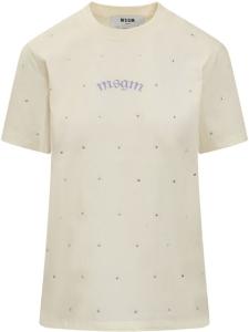 Футболка с логотипом MSGM, нейтральный цвет