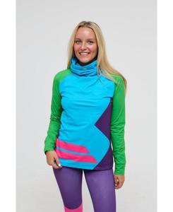 Женская термофутболка с высоким воротником - Powder Hound OOSC, Colorful active top