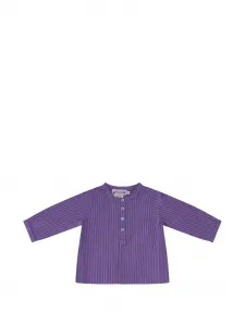 Полосатый топ на пуговицах Bonpoint, фиолетовый