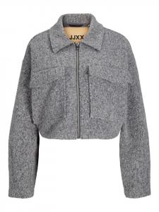 Шерстяная куртка JJXX, серый меланж