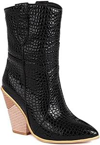 Женские кожаные туфли YUE с высокими каблуками и короткими ботинками, Black