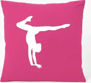 Подушка для дивана Huuraa, подарочная, гимнастическая, 40x40 см, с наполнителем из хлопка цвета фуксии, гимнастический сувенир Hellweg Druckerei