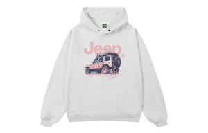 Толстовка Unisex Hooded Moderate Regular Jeep, белый heather серый