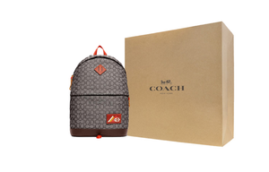 COACH Рюкзак-сумка для путешествий из телячьей кожи большой мужской черный серый