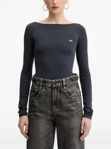 Вязаный топ с вышивкой Miss Sixty, серый