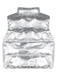 Moschino Kids жилет с логотипом, серебряный