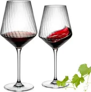 Бокалы для бордо IMPERIAL, набор из 2 шт. - ребристые бокалы для красного вина из хрустального стекла. London - бокалы для вина 580 мл, можно мыть в посудомоечной машине. IMPERIAL glass