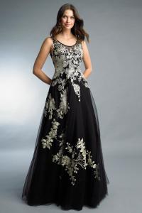 Платье с цветочным принтом из золотых листьев Basix Black Label, Blackgold