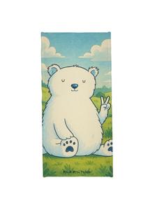 Mr. & Mrs. Panda Банное полотенце с изображением полярного медведя в пастельно-голубом цвете, без надписей