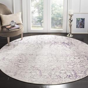 Ковер SAFAVIEH, 122 x 122 см, Passion Collection, Lavender & Ivory, винтажный дистресс-дизайн, без линьки и простой в уходе, идеален для помещений с высокой проходимостью в гостиной, спальне (PAS403A)