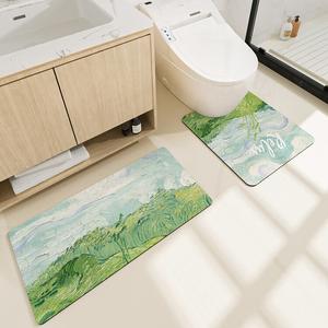 Dajiang Ковер 50х55 см + 40х80 см для ванной, впитывающий, нескользящий