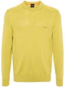 BOSS свитер с вышитым логотипом, зеленый