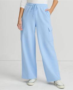 Женские спортивные брюки Serious Sweats с высокой посадкой и широкими штанинами, классические, втачные Lands' End, Bermuda blue