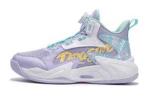 XTEP Ветроустойчивые, дышащие, противоскользящие, амортизирующие, низкие детские баскетбольные кроссовки фиолетово-синего цвета для подростков