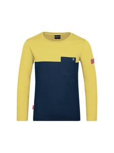 Trollkids Футболка с длинными рукавами Bergen темно-синего/туманно-желтого цвета