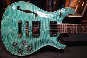 PRS Wood Library McCarty 594 полуакустическая, 35-я годовщина Danville Music, верхняя дека артистической серии - Багамский синий #8202
