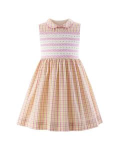 Платье Rachel Riley в клетку с цветочным принтом и сборками, цвет multi