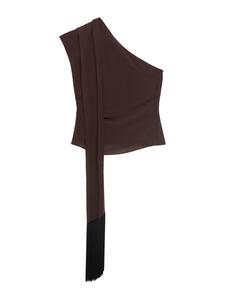 Блуза MANGO FLEQUI, коричневый
