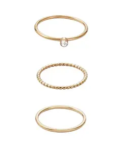 Комплект колец из золота, устойчивого к потускнению Adornia, gold