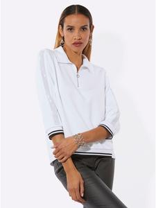 Рубашка поло с длинными рукавами белого цвета creation L