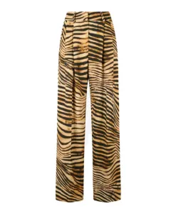 Брюки из тигровой шкуры с концом потока Just Cavalli, коричневый