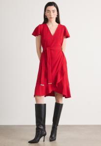 Платье DKNY FLUTTER FAUX WRAP, Scarlet/Dark Red