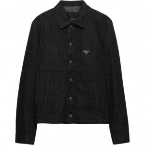 Куртка деним Chevron PRADA, черный