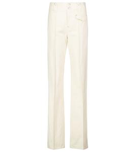 Прямые хлопковые брюки Dilirok с высокой талией Isabel Marant, экрю