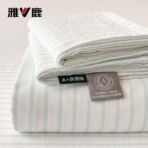 Yalu Простыня с подзорочником 120х230 см, хлопок, светло-голубые полосы