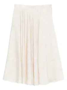 Юбка из твила с узором барокко Versace Kids, бежевый