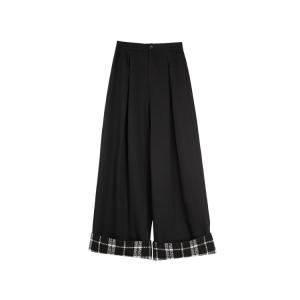 ELLE Повседневные брюки женские Black утепленные широкие