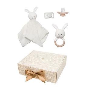 Соски, прорезыватель и мягкая ткань — подарочный набор «Кролик Джабадабадо» JaBaDaBaDo