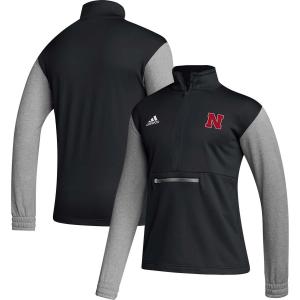 Мужская черная куртка на молнии Nebraska Huskers Team Issue AEROREADY adidas