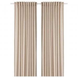 Гардины Ikea Trystävmal, 2 шт, 145х300, бежевый