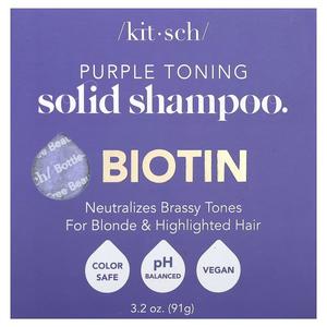 Твердый шампунь Kitsch Purple Toning с биотином, апельсиновый цвет и жасмин, 91 г