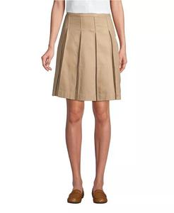 Женская юбка со складками до колена Lands' End, коричневый/бежевый