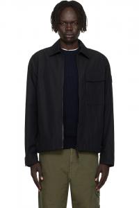 1200018 Водонепроницаемая куртка из хлопчатобумажной парусины Stone Island, черный