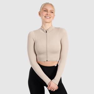 SMILODOX Женская тренировочная куртка компрессионная куртка Zeya бежевая