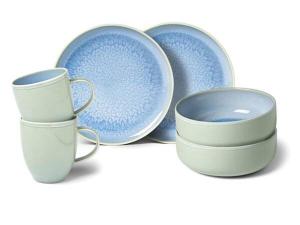 Авторский набор посуды из 6 предметов. Villeroy & Boch, бирюзовый