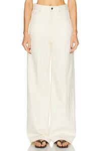 Высокие брюки с широкими штанинами Toteme, Ecru