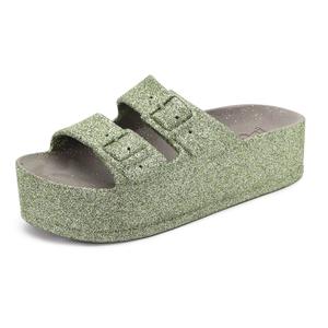 Cacatoès Слипоны унисекс с блестками хаки, с блестками винтажный розовый, с блестками нюд - с блестками хаки, цвет Shimmer Khaki