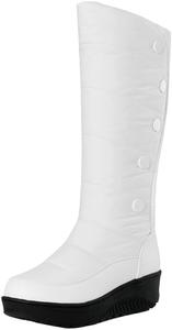 Женские зимние сапоги до колена с удобной застежкой и мягкой утепленной подкладкой HCHCTRY, White