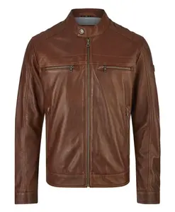 Мужская кожаная куртка Buamadeo Bugatti, коричневый