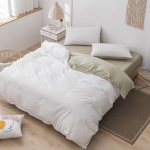 LUOLAI HOME Комплект постельного белья, 4 предмета, простыня на резинке 150 см, пододеяльник 180x220 см, шампань + слоновая кость