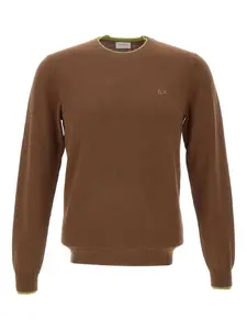 Свитер с круглым вырезом Sun68, коричневый