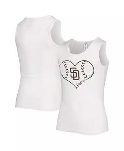 Белая майка-топ с надписью «San Diego Padres» для больших девочек Soft As A Grape