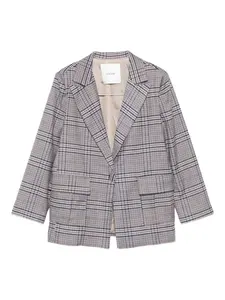 Пиджак в клетку с карманами Miss Grant Kids, серый