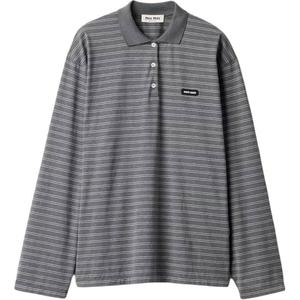 SS25 Футболка поло женская серая MIU MIU, серый